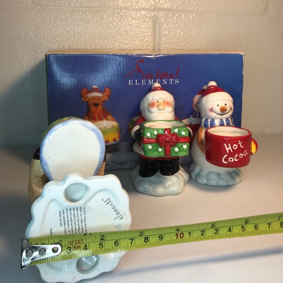 3 Christmas Tealight Holder Santa Snowman Reindeer - Picture 15 of 15